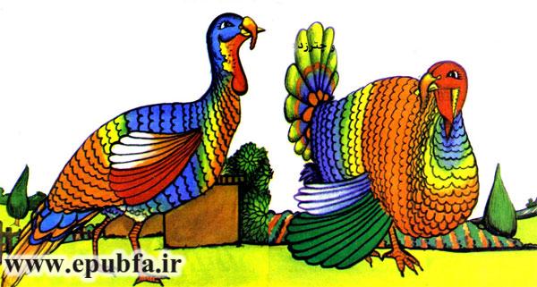 قصه کودکانه فلفلی و گلباقالی -داستان دو بوقلمون-عاقبت خودپسندی-ارشیو قصه ایپابفا